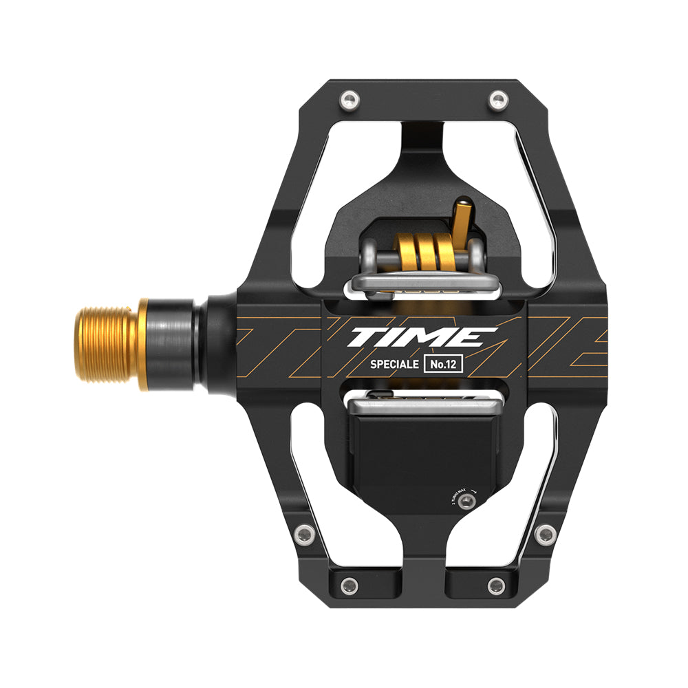 TIME PEDALS Speciale 12 Large Aluminum body and Titanium spindle Incl. ATAC standard cleats Black Gold B1 00.6718.029.001