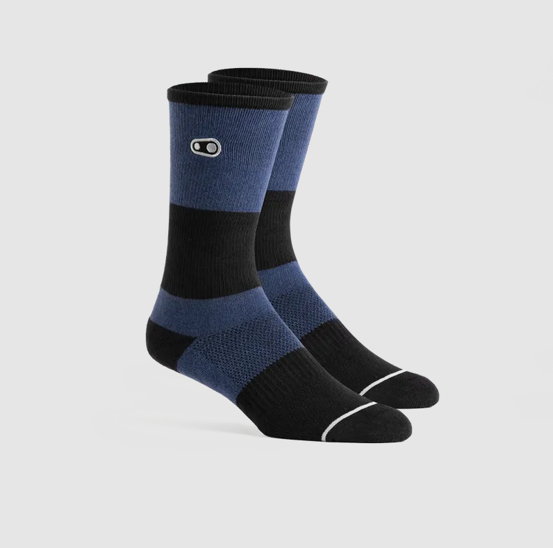 Crankbrothers Socks Icon MTB Thick 9" Heather Navy / Black / Silver - S/M