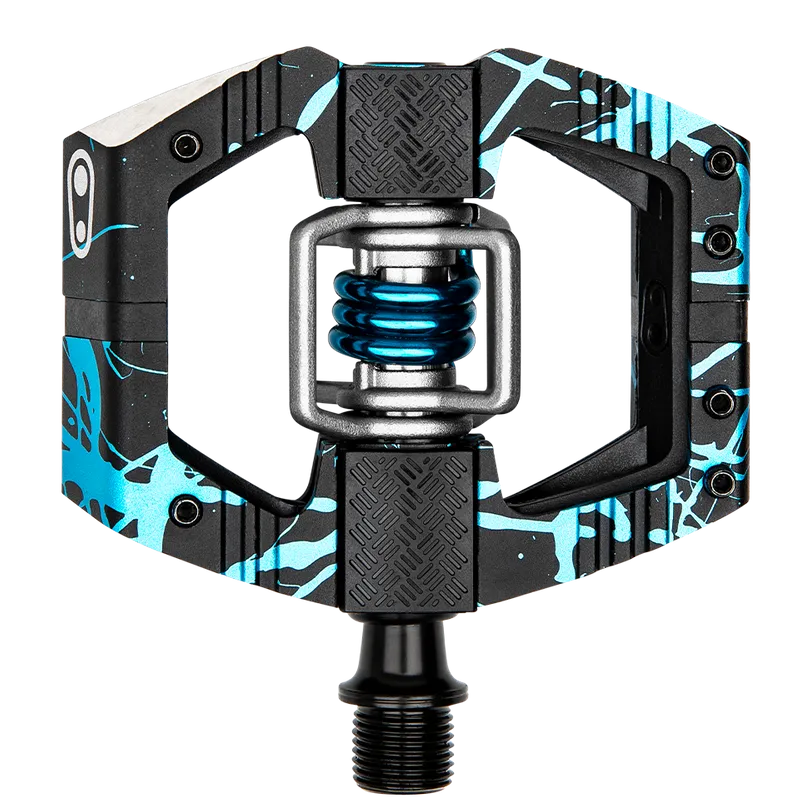 Crankbrothers Pedal Mallet Enduro Long Spindle Splatter Paint Blue