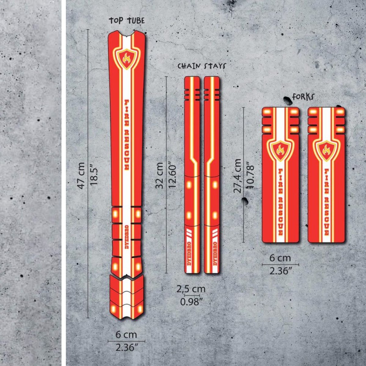 DYEDBRO - KIDS FRAME PROTECTION - FIRE RESCUE PATTERN
