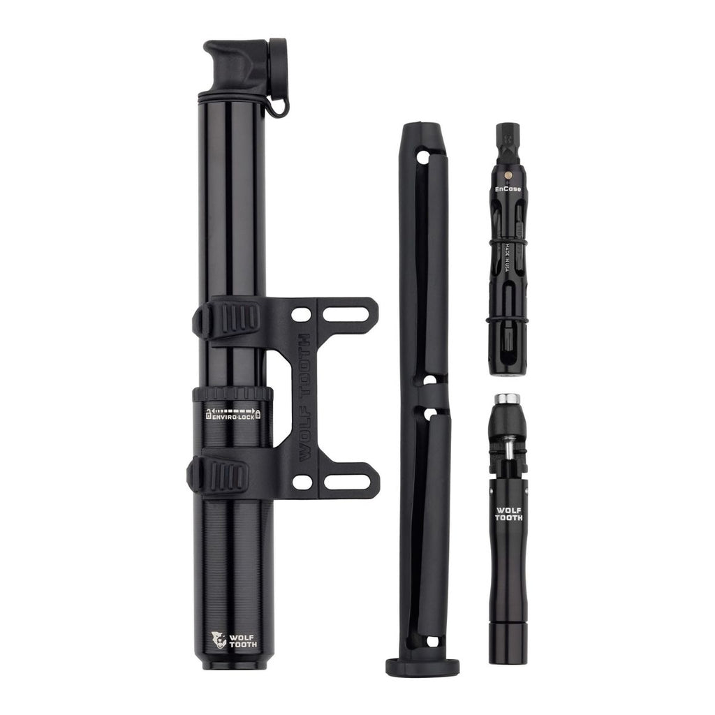WOLF TOOTH ENCASE PUMP - 85CC WITH HEX BIT WRENCH MULTI-TOOL & CHAIN + TYRE PLUG TOOL