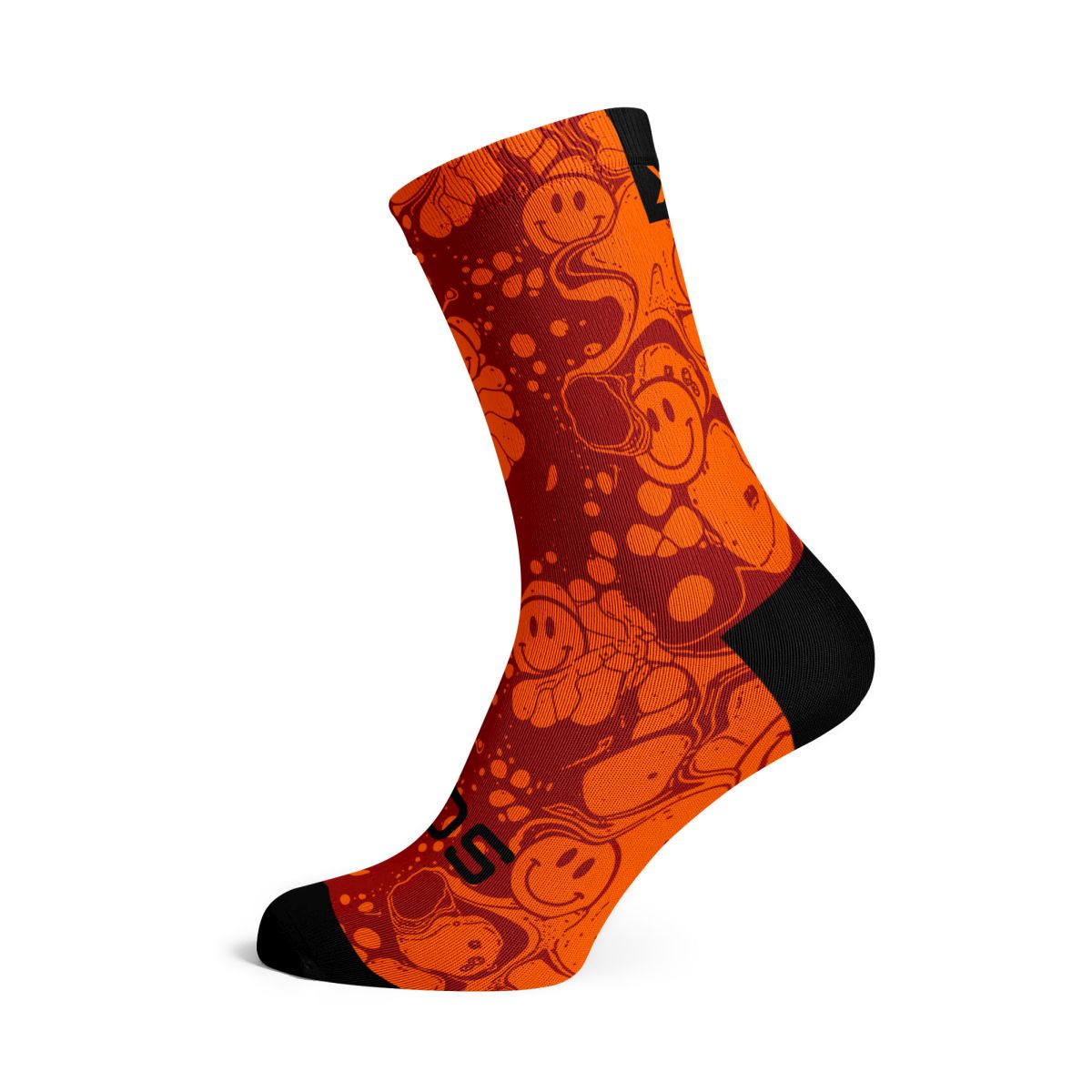 SOX FOOTWEAR - NEON SLIDE ORANGE CREW SOCKS