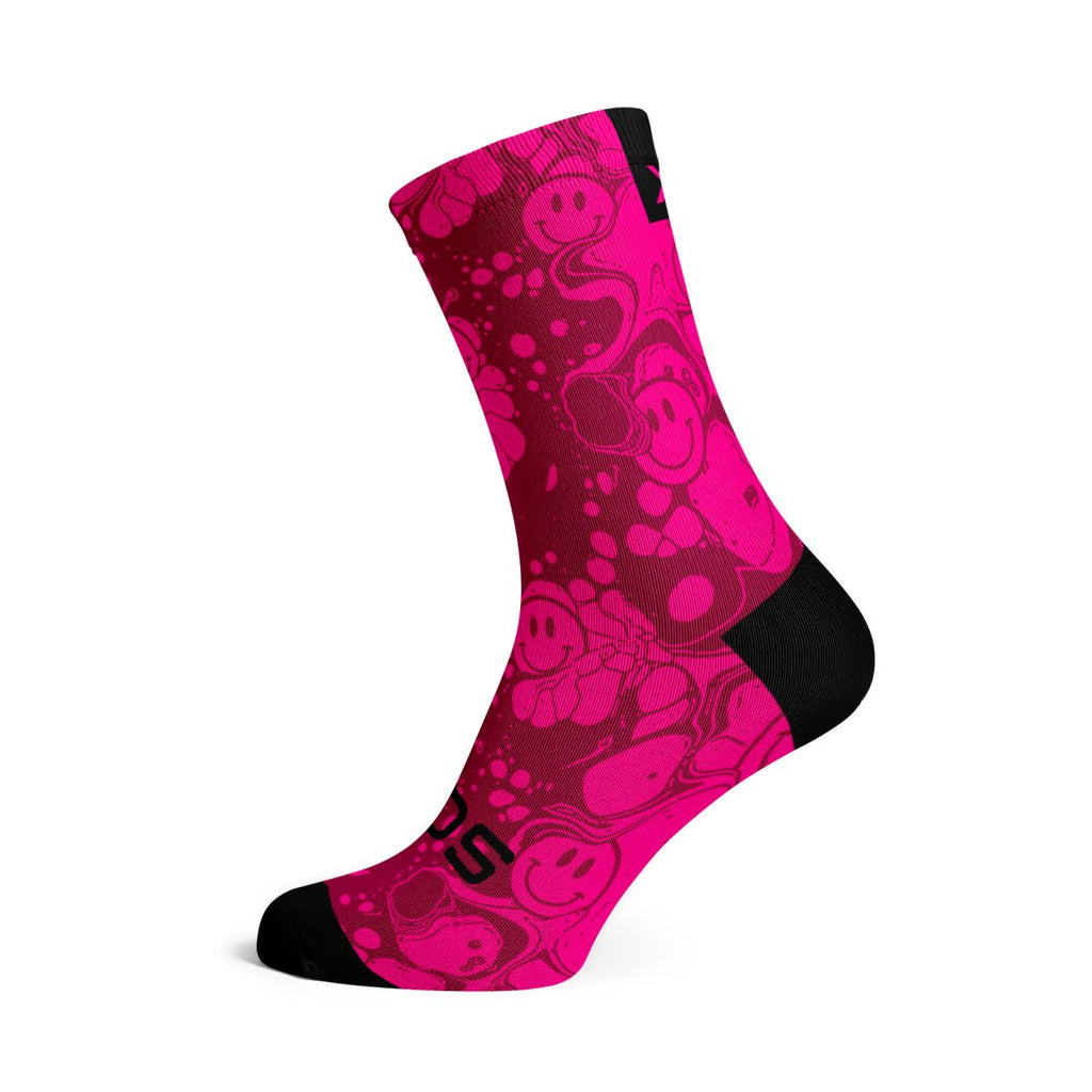 SOX FOOTWEAR - NEON SLIDE PINK CREW SOCKS