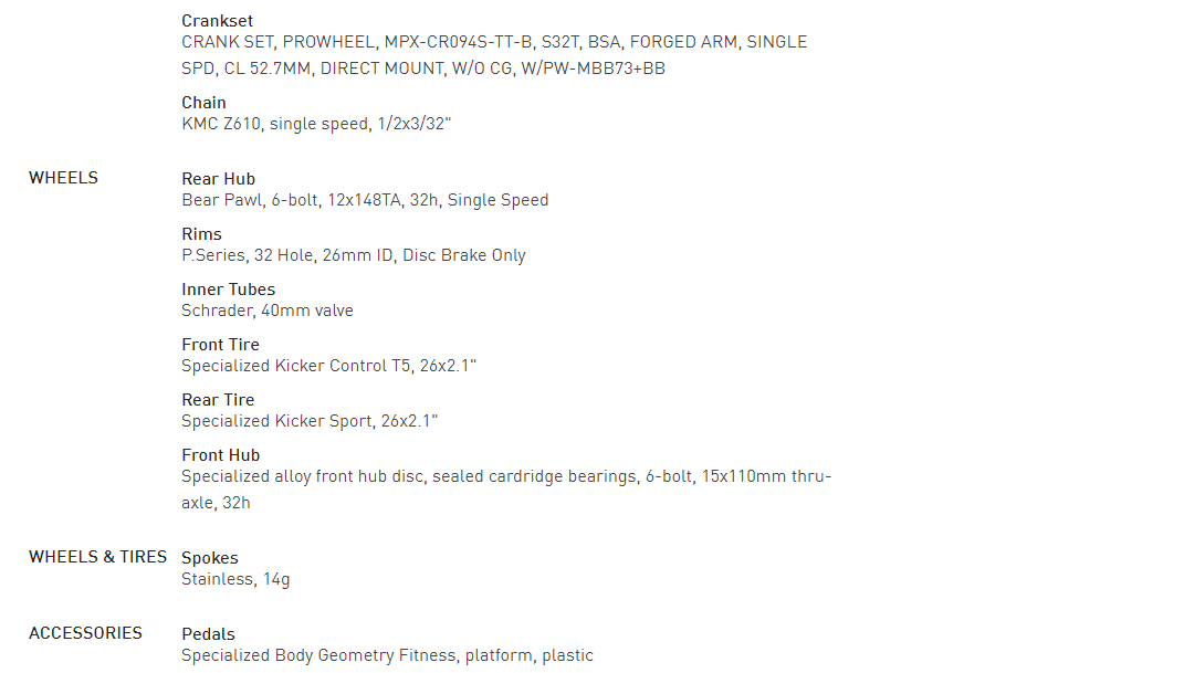 Specialized P Series P3 26"