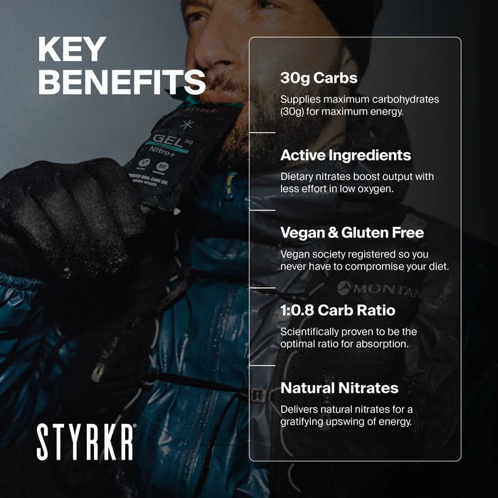 Styrkr Gel GEL30 Nitro+ Dual-Carb Energy Gel Apple/Blackcurrant
