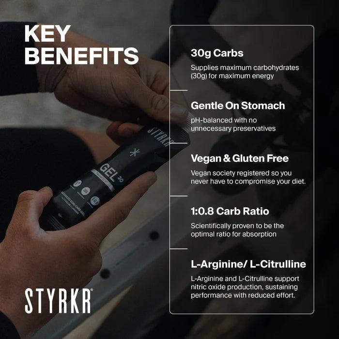 Styrkr Gel GEL30 Citrulline Dual-Carb Energy Gel Strawberry/Raspberry