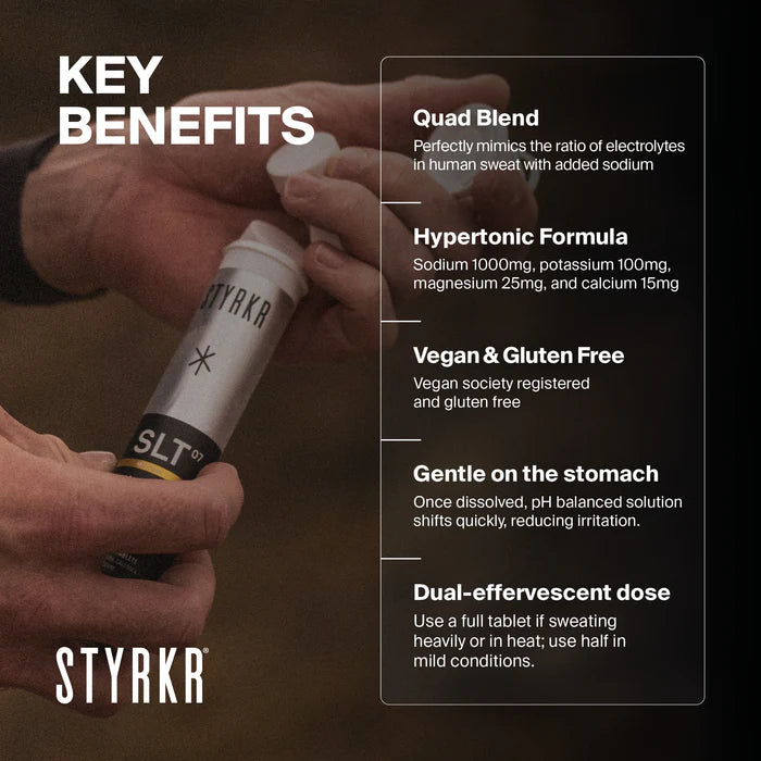 Styrkr Electrolyte SLT07 Hypotonic 1000 Mild Citrus Quad-Blend Effervescent Tablets