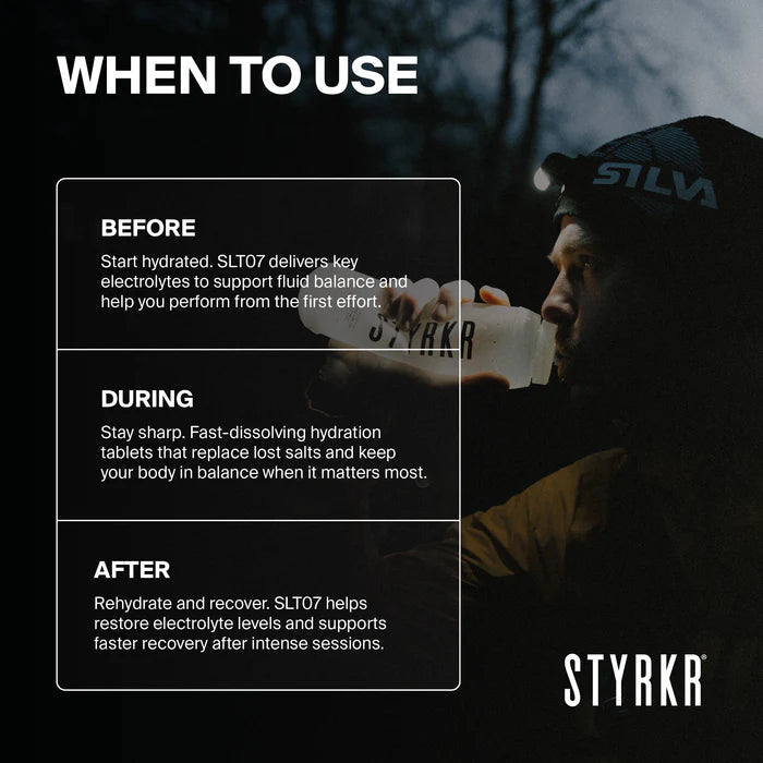 Styrkr Electrolyte SLT07 Hypotonic 1000 Mild Citrus Quad-Blend Effervescent Tablets