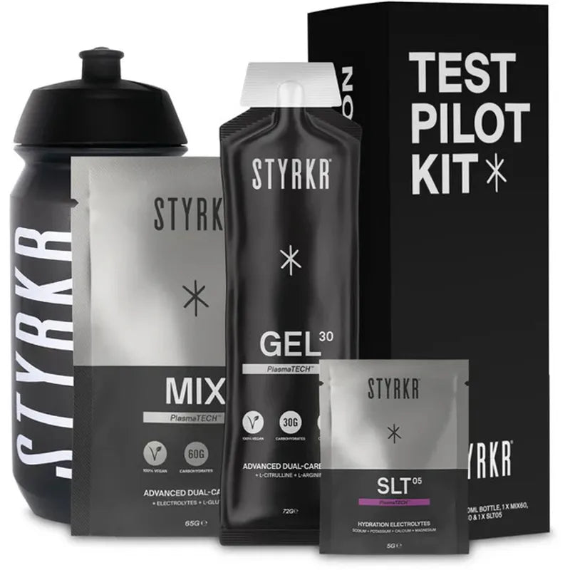 Styrkr Test Pilot Kit Contains 1x Each: Bottle, MIX60, GEL30 & SLT05