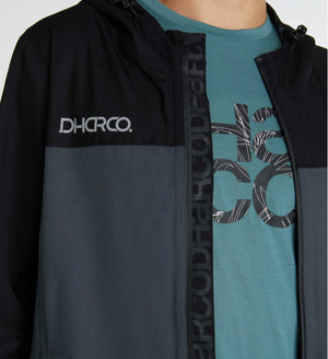 DHaRCO Mens Rain Jacket Black Grey