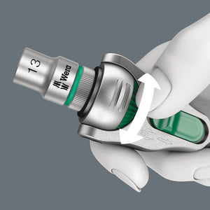 All Zyklop Speed ratchets feature a thumbwheel that can be used to quickly and easily switch between clockwise and anticlockwise rotation, at any position. No complicated handling, no loss of time!