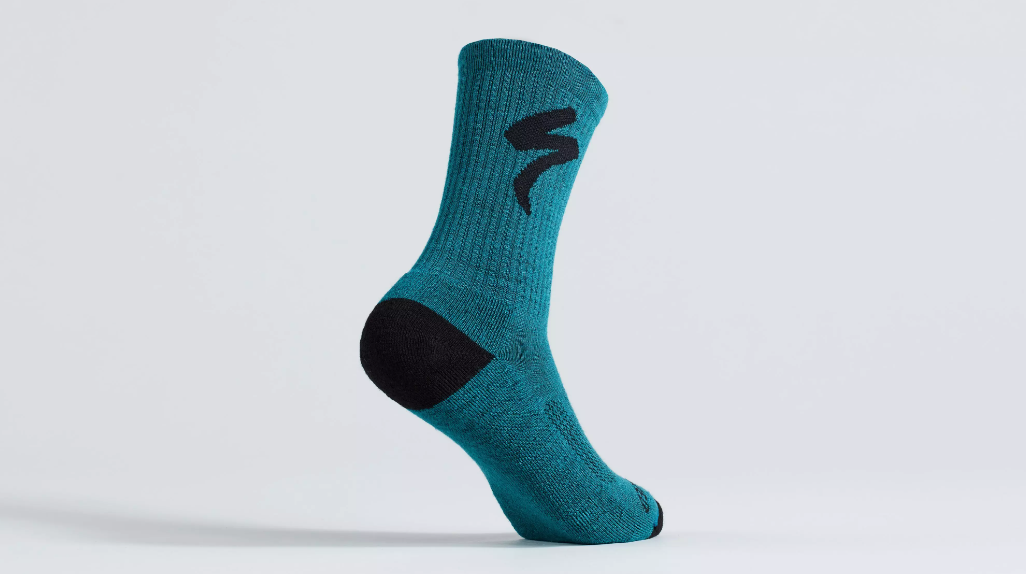 Specialized Merino Midweight Tall Logo Sock Tropical Teal M