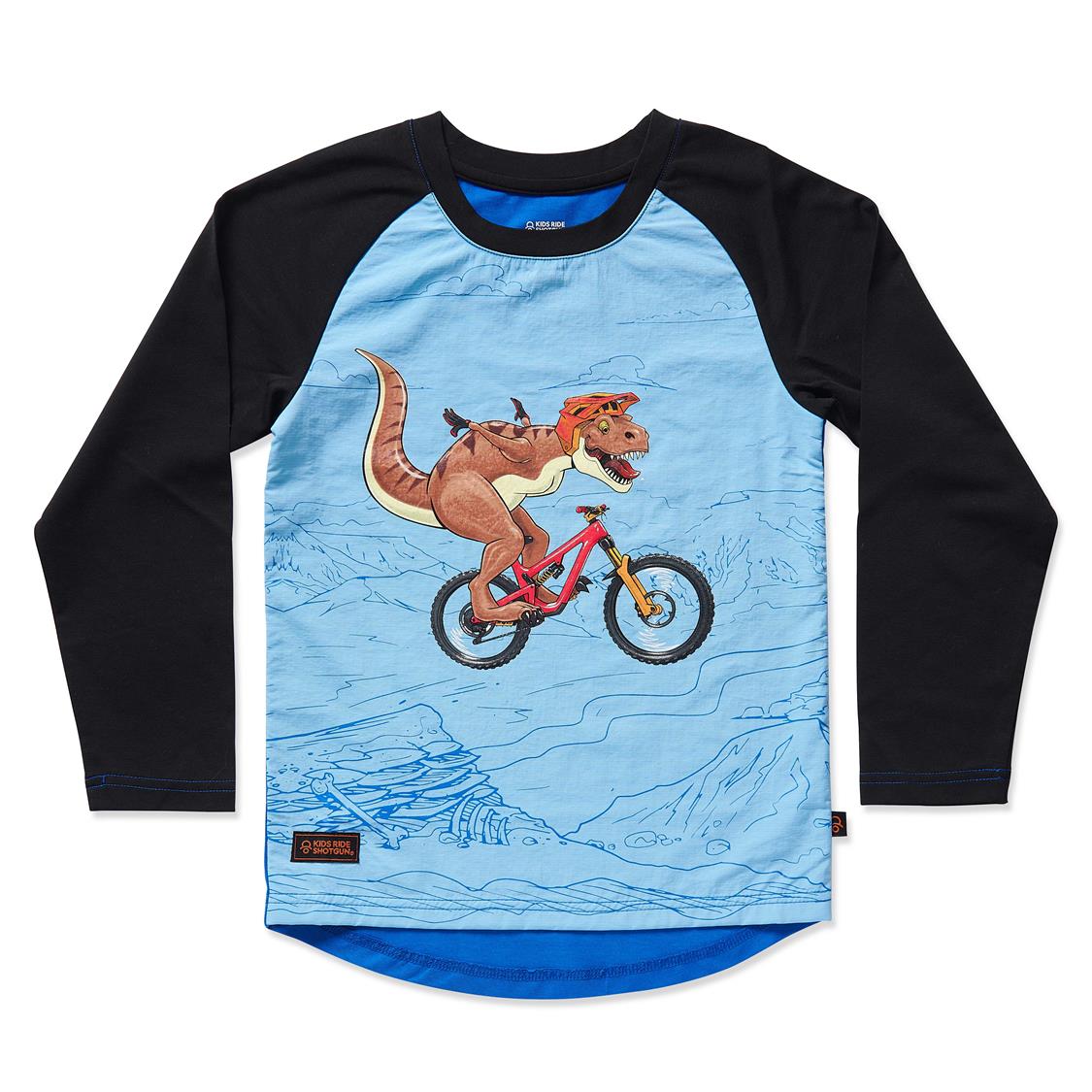 KRS_Windproof Kids MTB Jersey_Dino_front_white