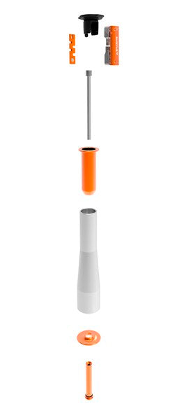 Granite Design Stash Tool Kit with 42mm Bottom Cap for Tapered Steerer Orange