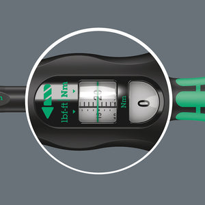 Easy setting and saving of the desired torque value; readable on the main and fine scales.