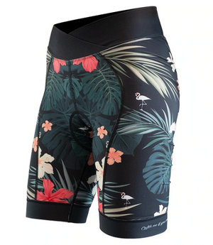 DHaRCO Womens Padded Party Pants Hawaiian Flamingo